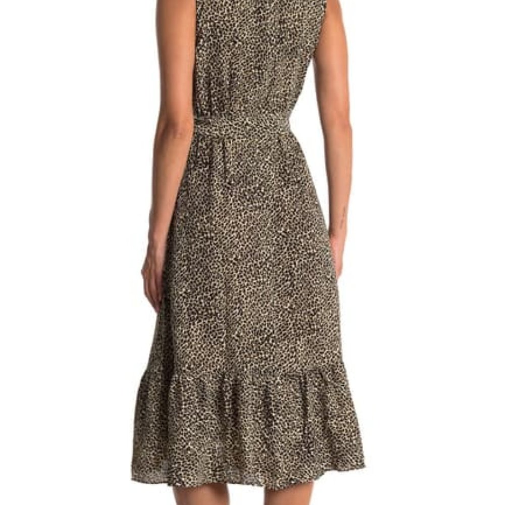 New London Times Ruffle Leopard Print Dress - Picture 3 of 5